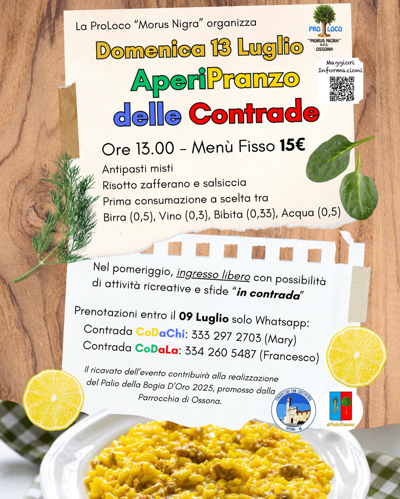 Palio Ossona®, Parrocchia di Ossona, Pro Loco "Morus Nigra" A.P.S. Ossona